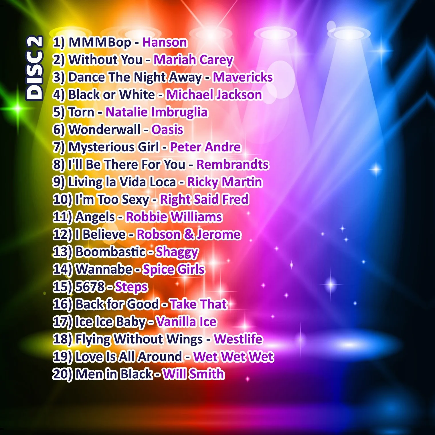 Mr Entertainer Big Hits of The 90's Double Pack 40 Classic Songs Karaoké