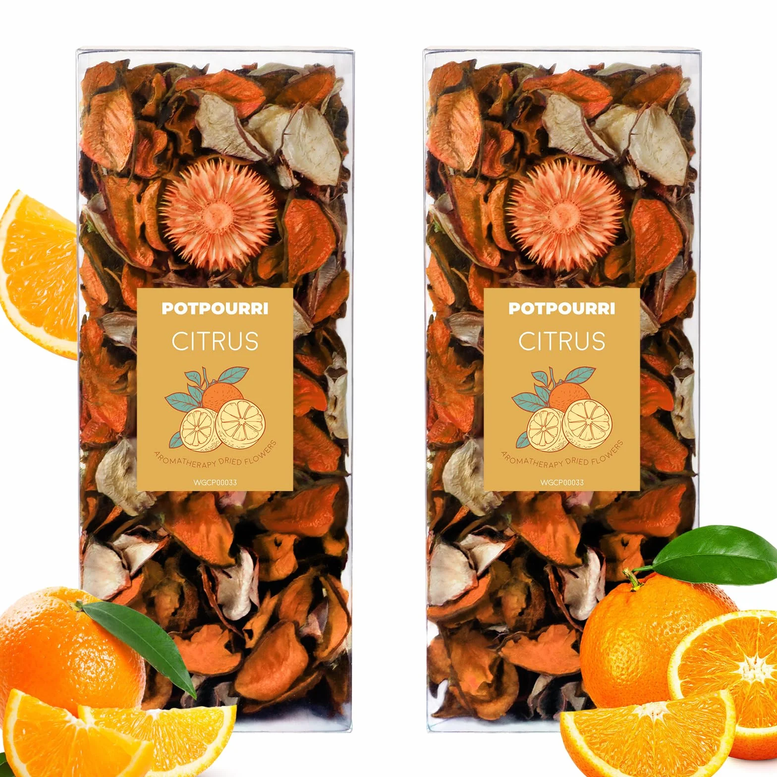 SCENTORINI Pot Pourri Parfumé d'Agrumes Fleurs Naturelles pour Sachets Parfumés - Lot De 2 Sacs
