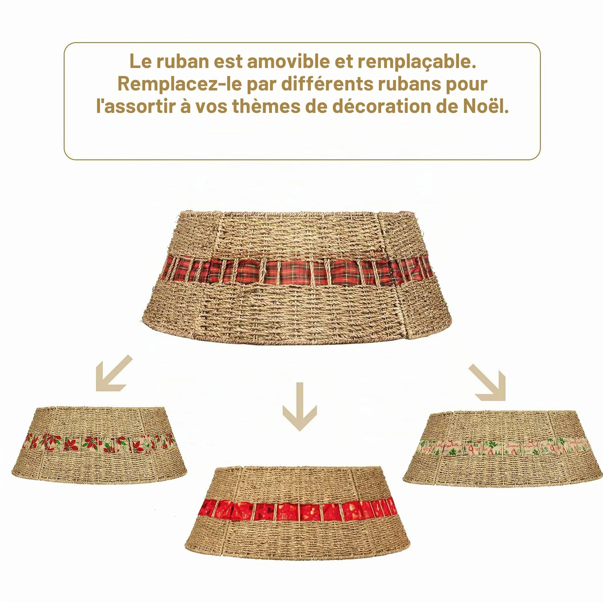 Piéd de Sapin de Noël Collier Jupe Décoration Arbre