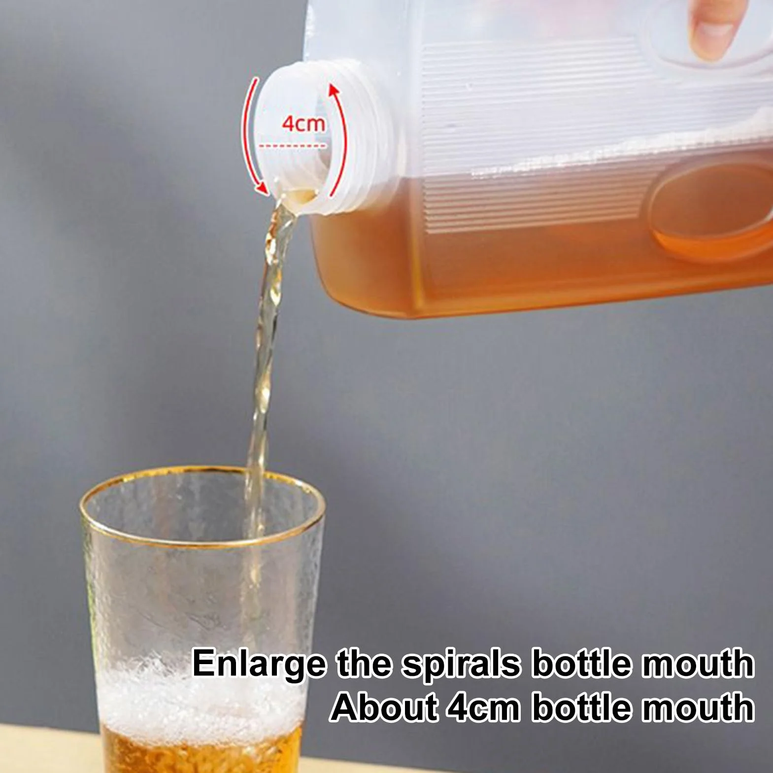 Bouteille pour jus de fruits 2 L anti-fuite avec échelle pour boissons froides
