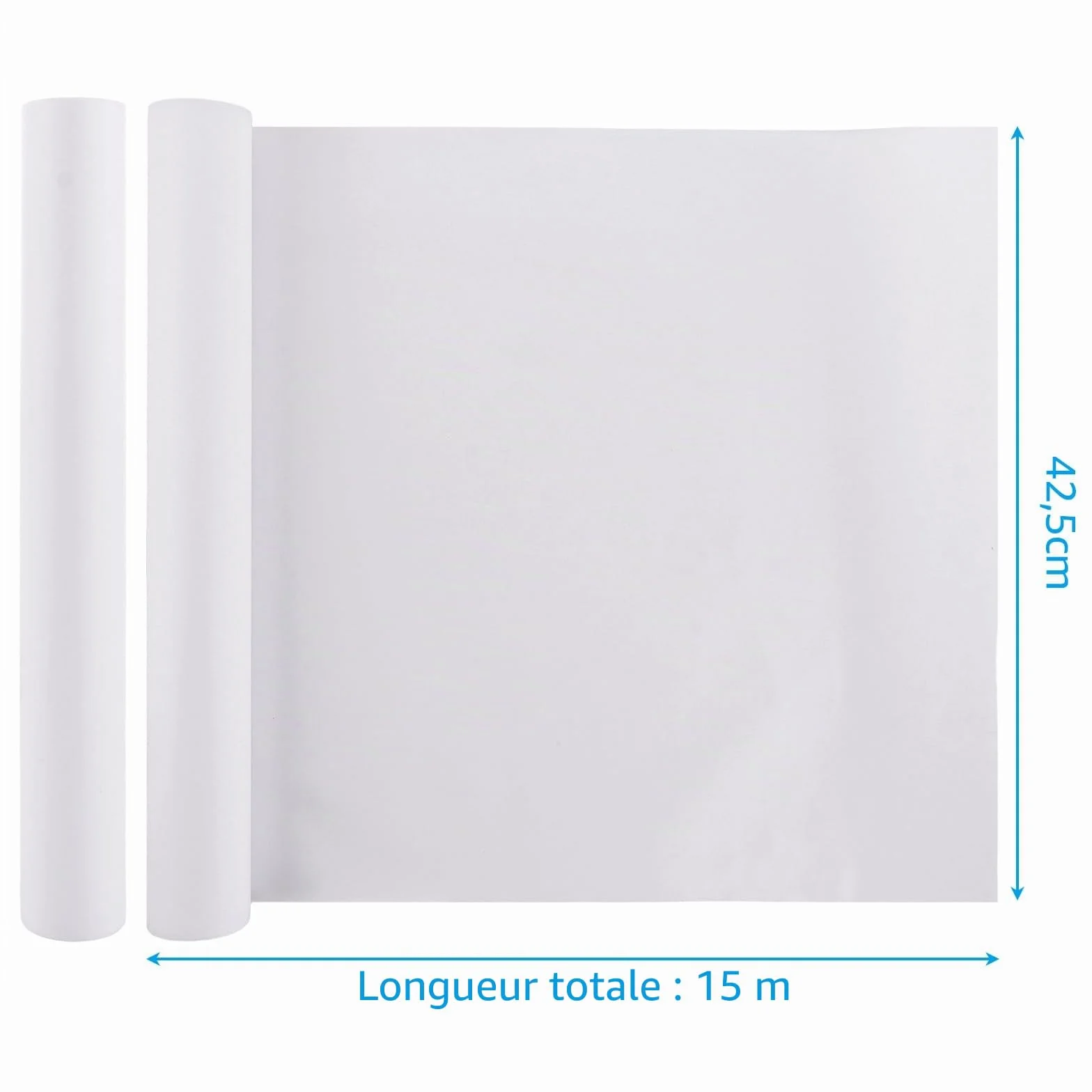 Lot de 4 rouleaux de papier à dessin 42,5 cm x 15 m Blanc
