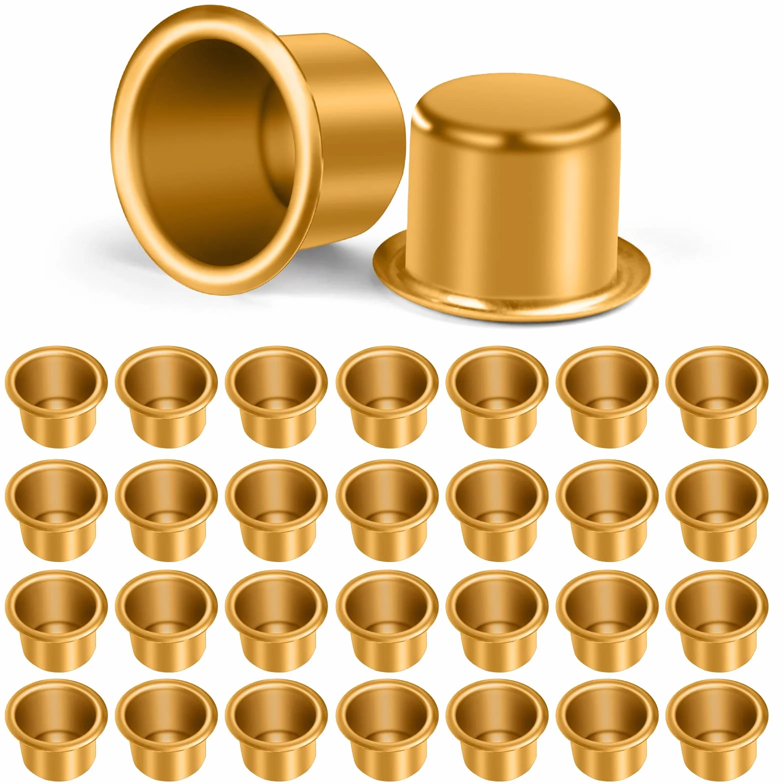 AOMIG Aluminium Insert de Bougeoir Noël, 30 Pièces Support Métal Bougie