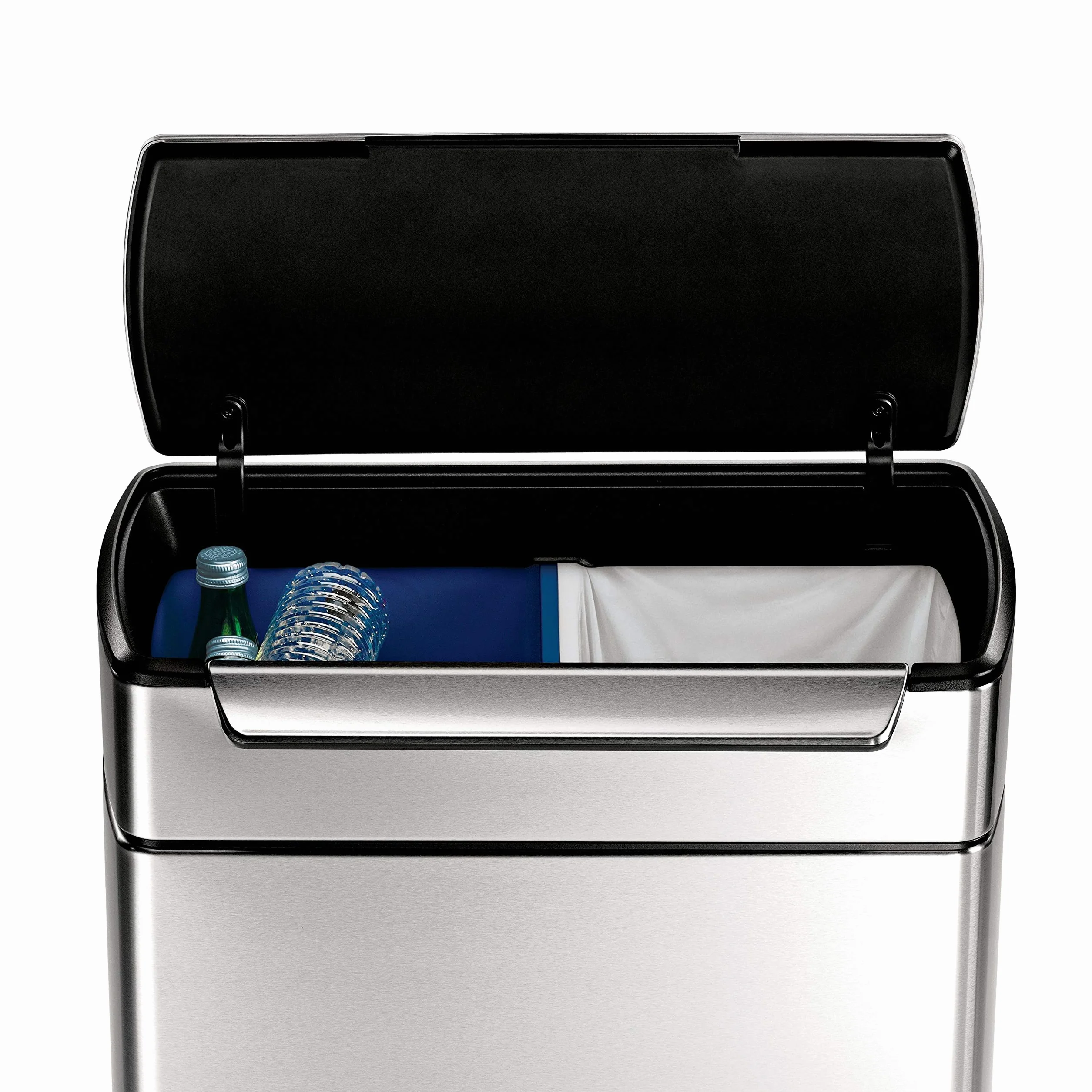 Simplehuman CW2018 poubelle de recyclage touch-bar acier inoxydable brossé 48 litres
