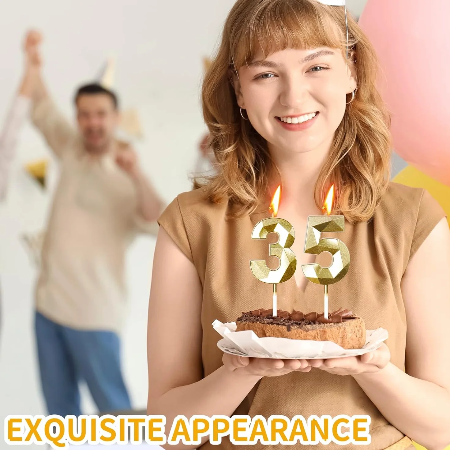 Bougies d'Anniversaire 78 Ans Dorées Numéro 78 Or pour Gâteau Décoration de Fête