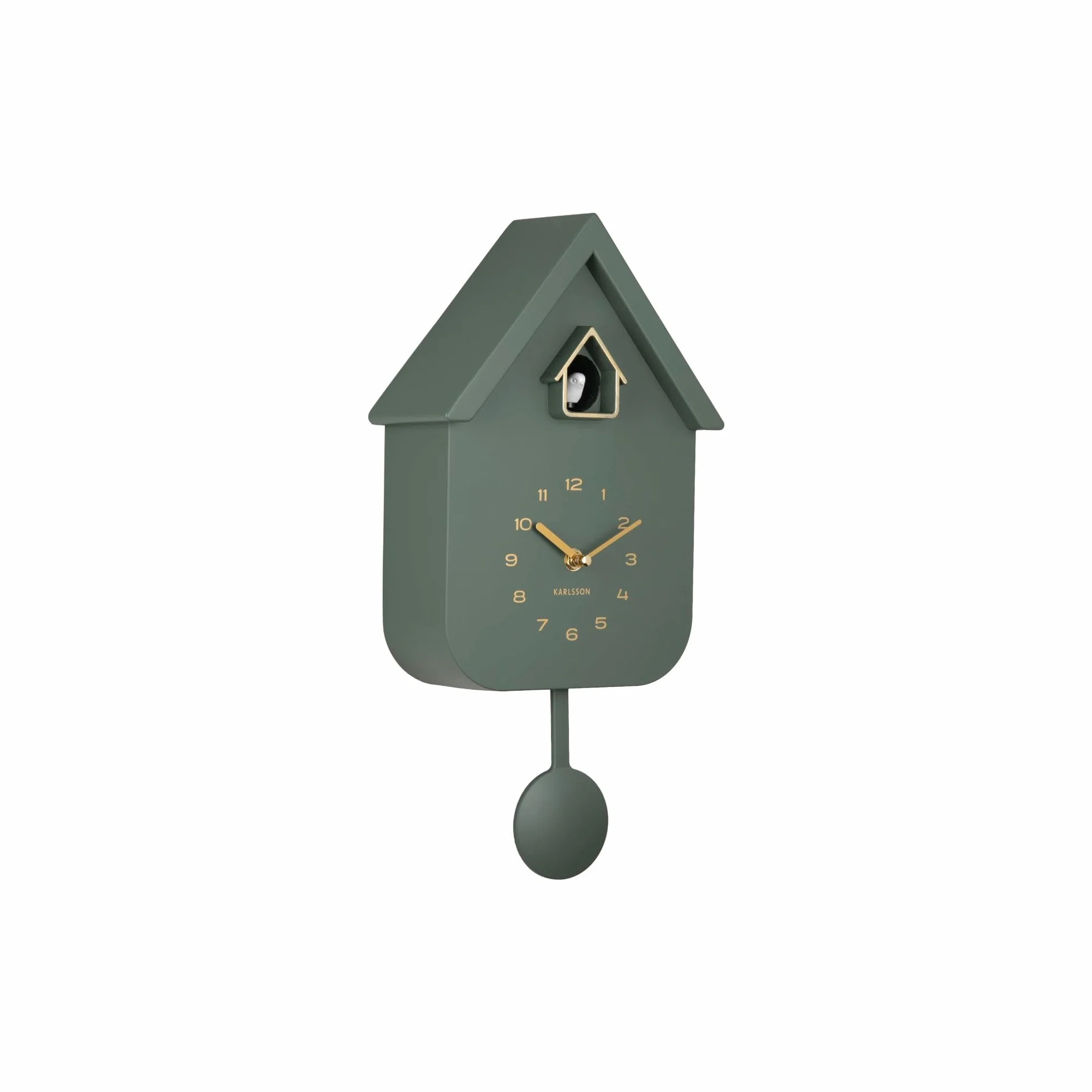 Karlsson Horloge murale Solo Color Cuckou Vert jungle 6 x 21,5 x 41 cm Plastique