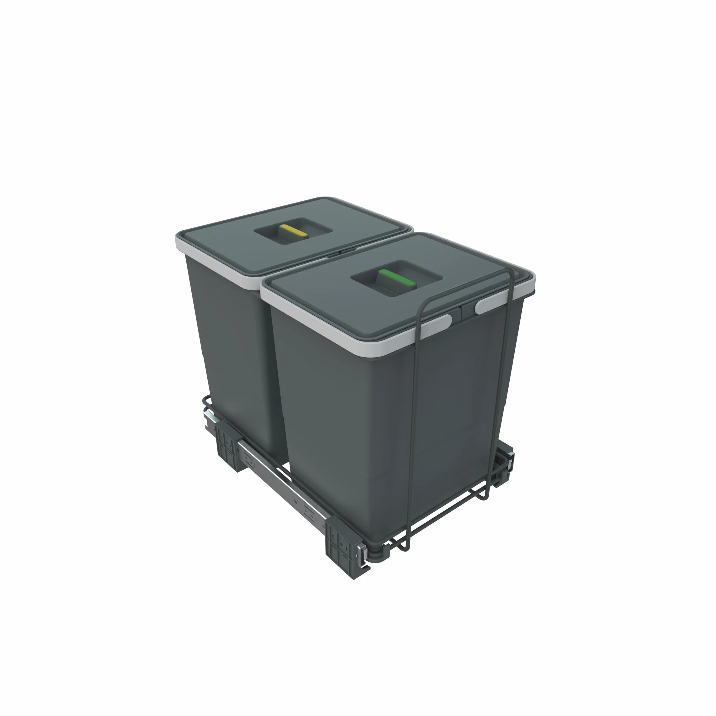Elletipi Ecofil PF01 34B2 Poubelle de tri sélectif extractible pour déchets, Plastique et métaux Gris 30 x 45 x 36 cm