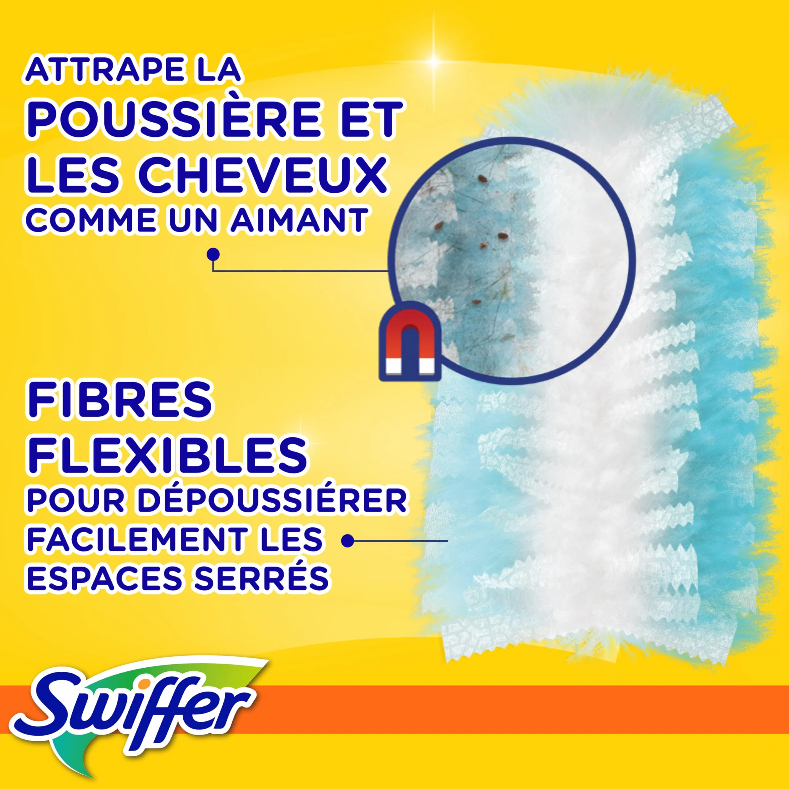 Swiffer Duster Plumeau Recharges 23 Unités 3 Lingettes Nettoyantes Humides Capture Poussière
