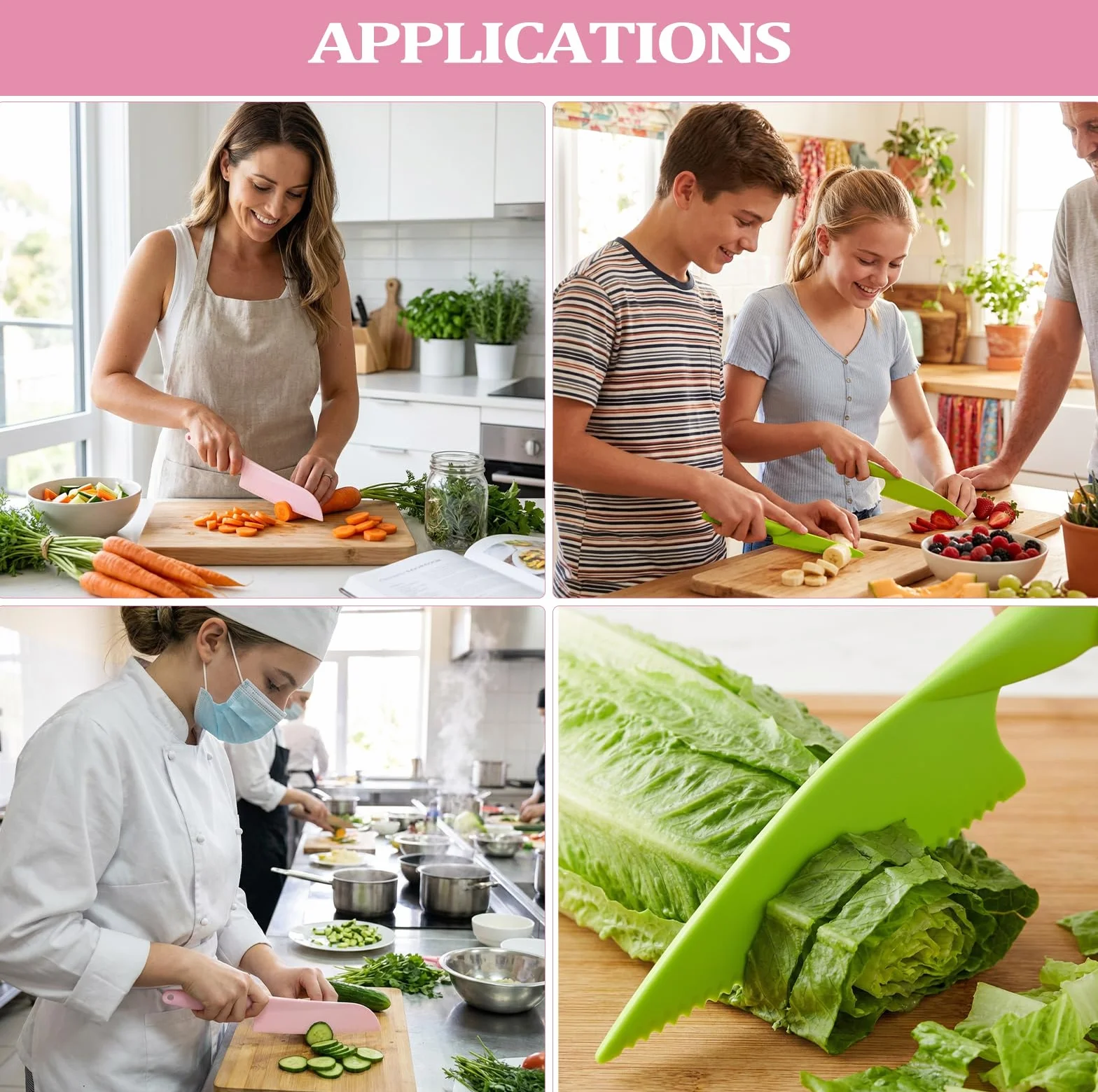 Couteau à Gâteau & Lève Gâteau en Plastique – Sécurisé pour Moules Antiadhésifs, Set 2 Tailles