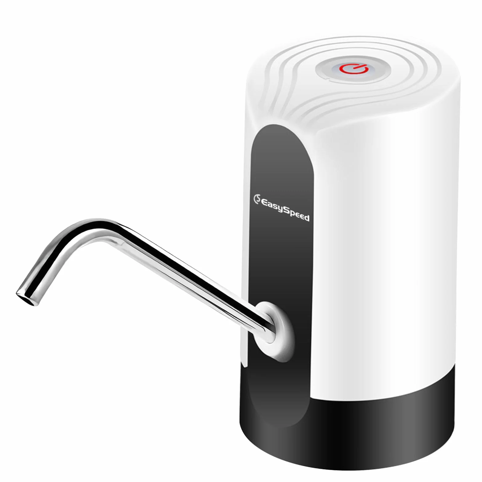 EASYSPEED Distributeur Eau Portable Rechargeable USB avec 2 Adaptateurs, Pompe Automatique pour Camping Maison Bureau Blanc