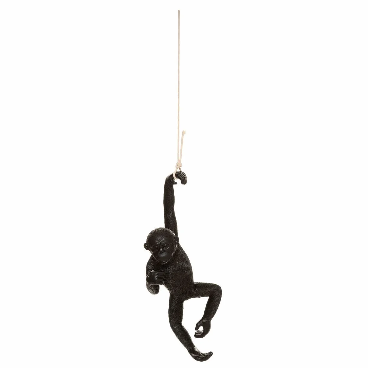 Atmosphera Statuette Singe Suspendu Safari Résine Blanc H39.5 cm