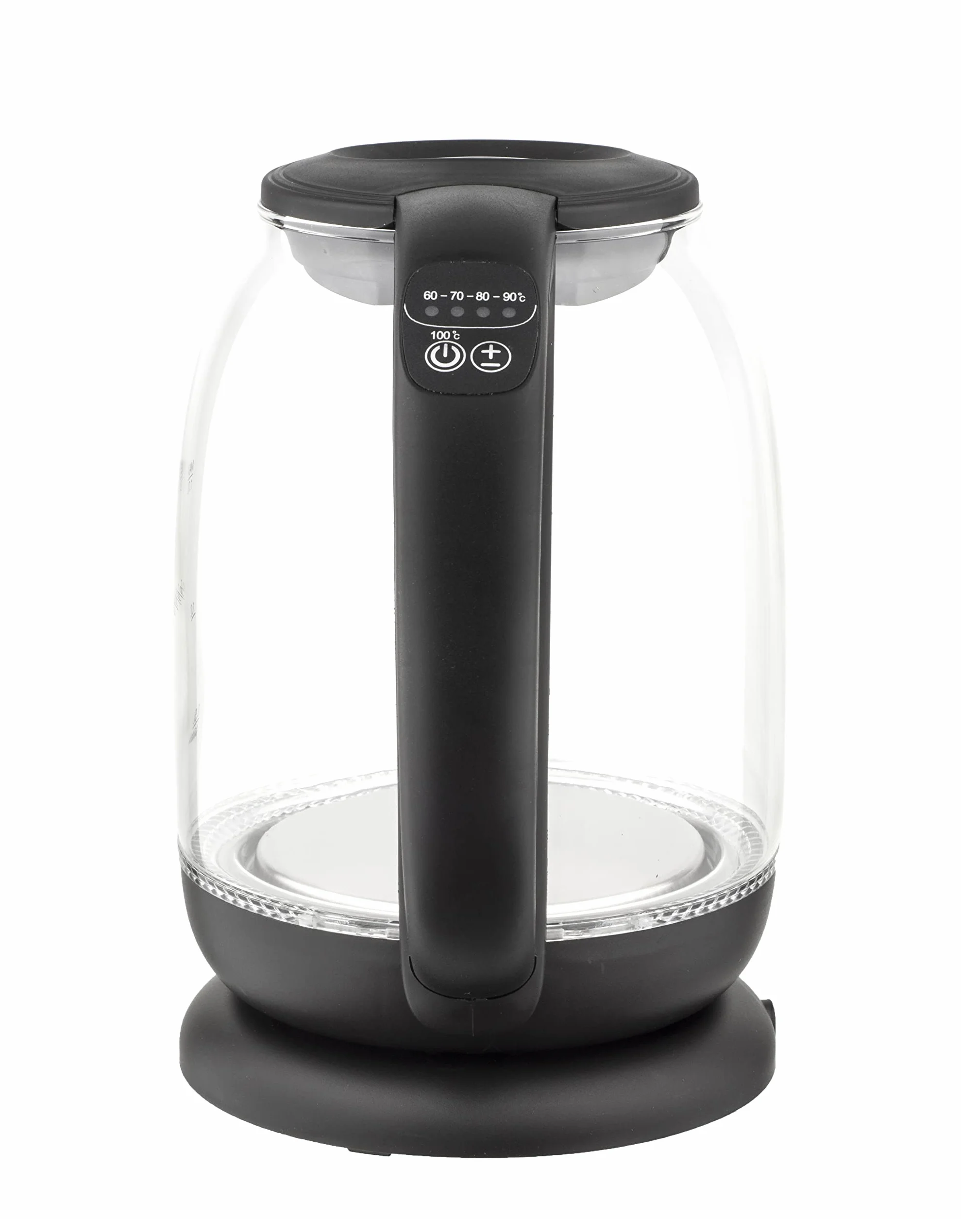 Bouilloire en verre numérique LED 1.7L 2200W 5 réglages température sans fil 360°