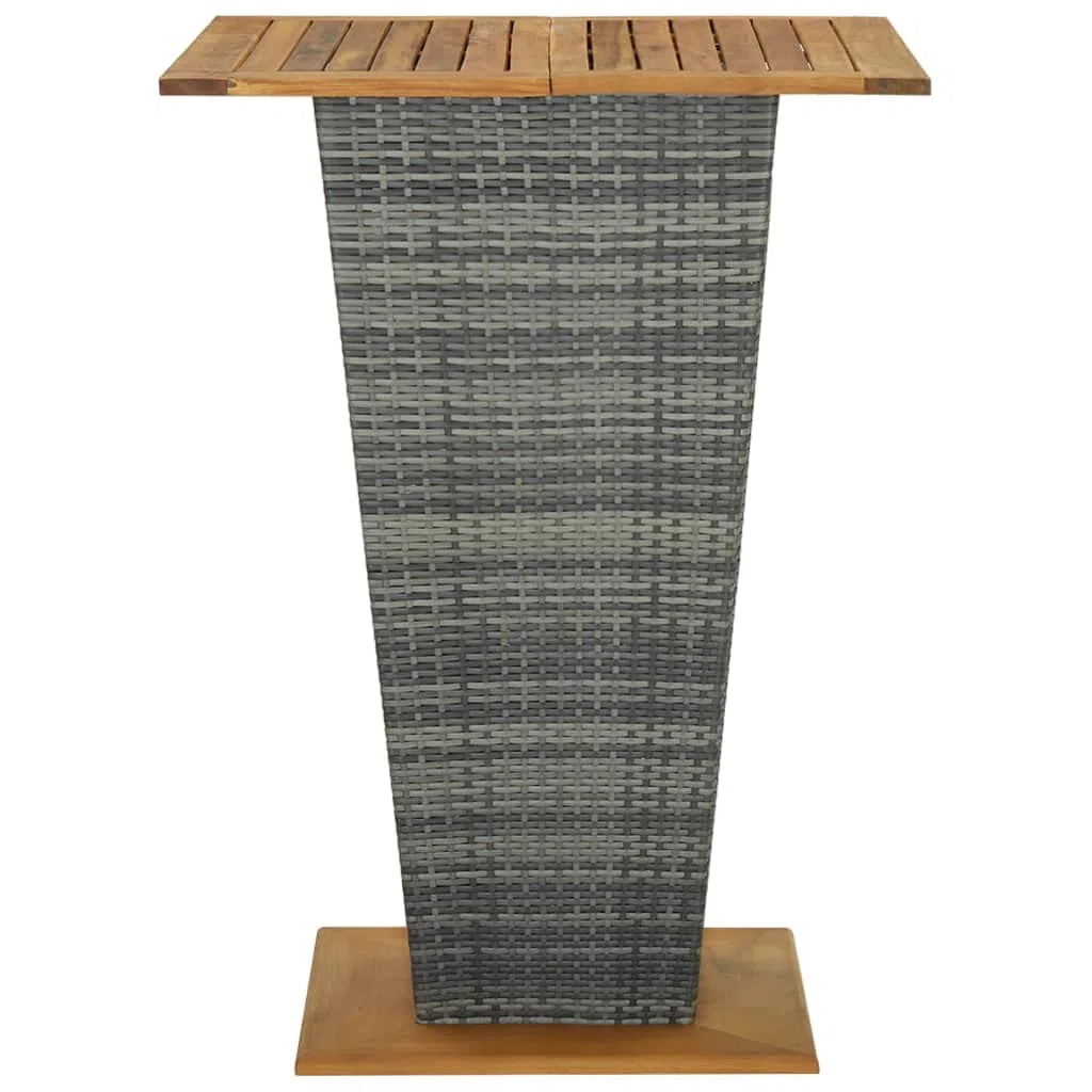 vidaXL Ensemble de Bar de Jardin 5 pcs et Coussins Mobilier de Terrasse Salon de Jardin Table et Chaises de Patio Extérieur Résine Tressée Gris