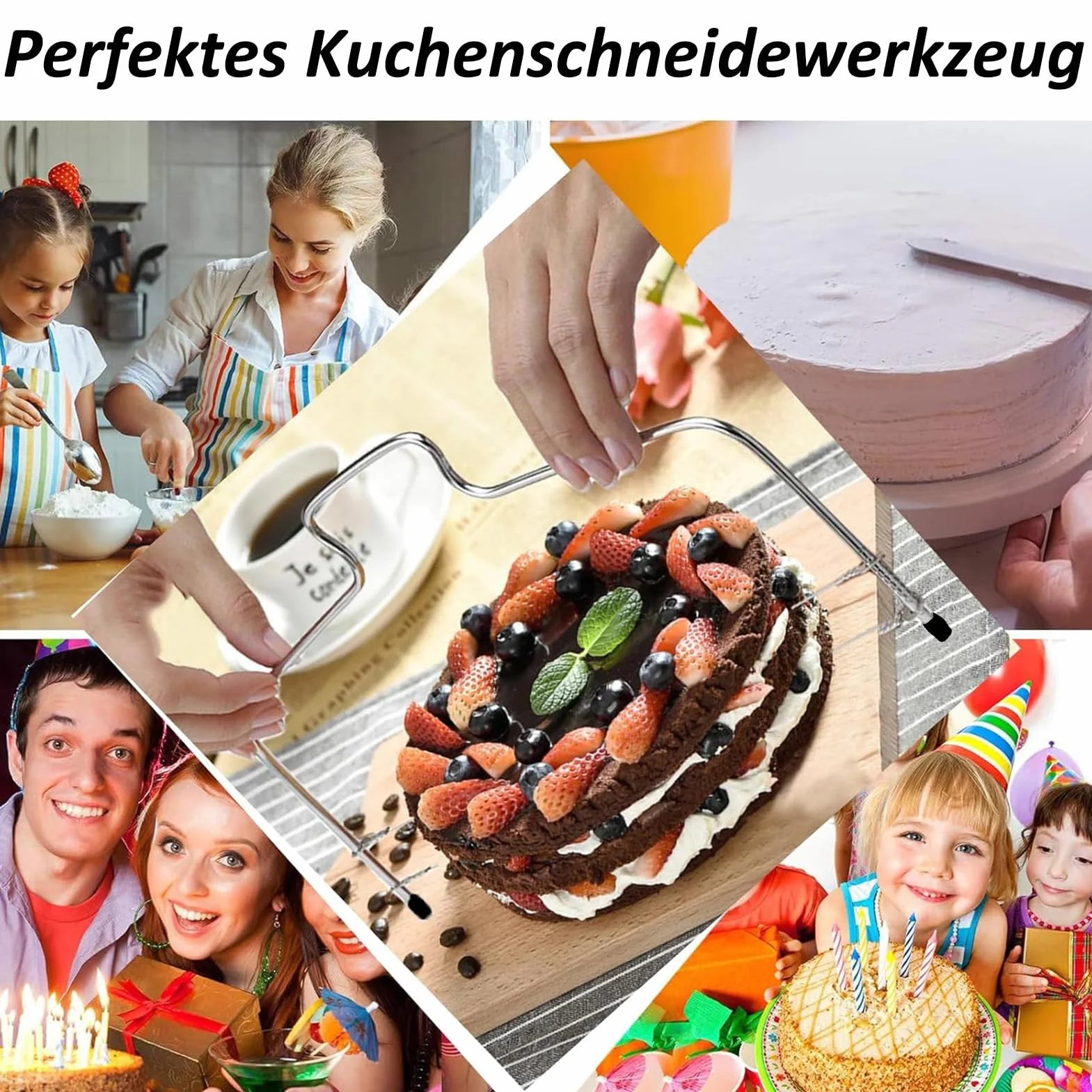 Coupe-gâteau Professionnel Acier Inoxydable 32 cm Réglable en hauteur