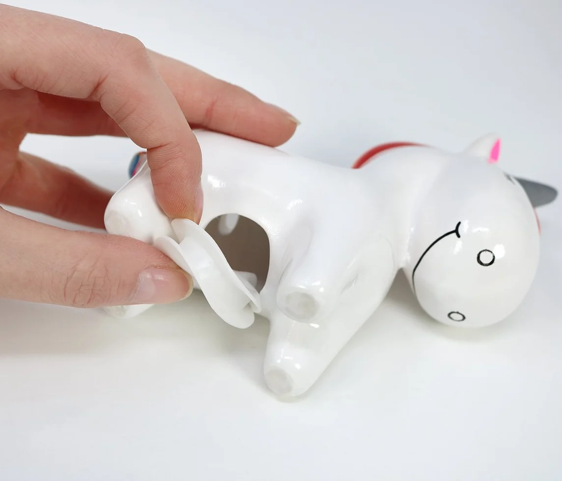 Tirelire en céramique Licorne Magique com-four® 2 pièces avec Fermeture en Caoutchouc