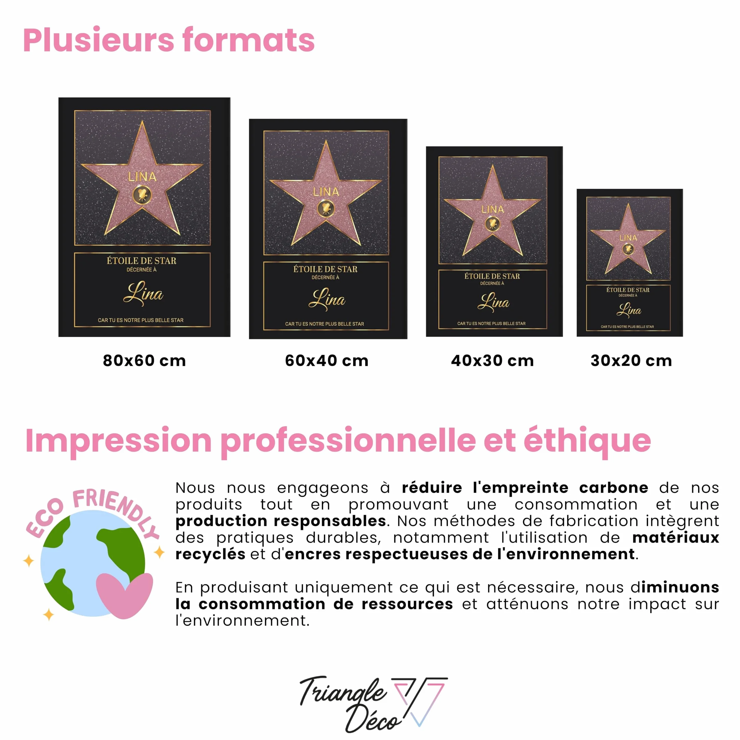 Affiche personnalisée Étoile de Star Hollywood rouge – Poster Toile Plexiglas avec ou sans Cadre