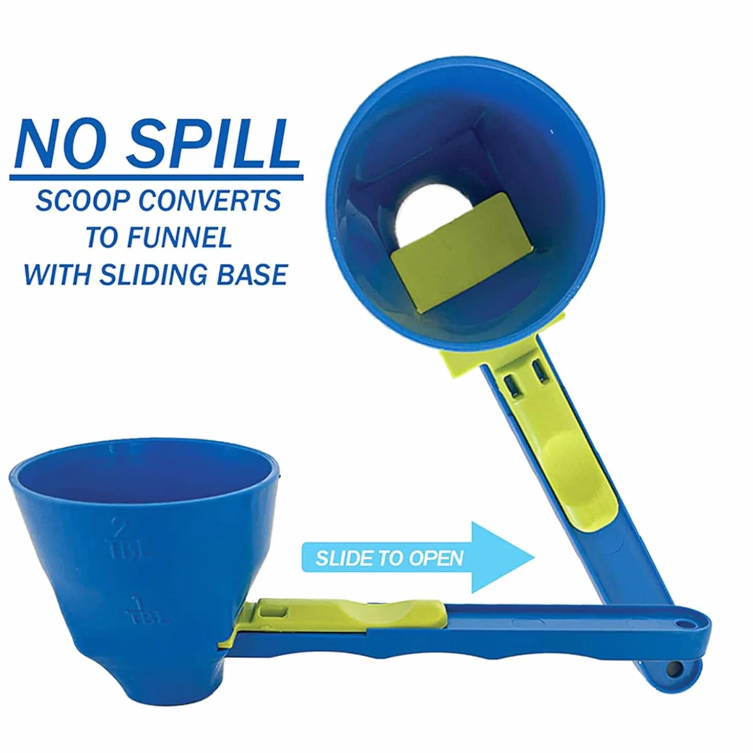 Cuillère à mesurer avec entonnoir, grande cuillère doseuse portable poignée coulissante pour bouteille