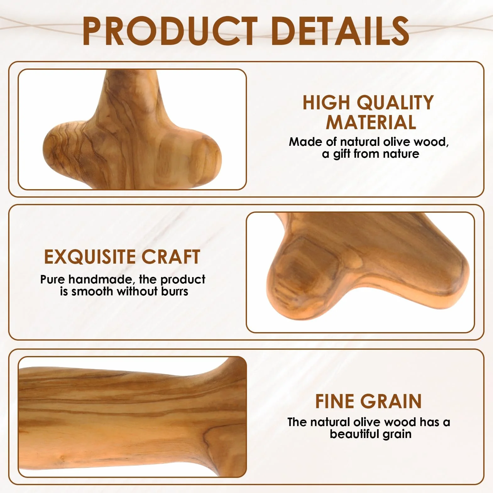 Croix en Bois d'olivier 10cm Lot de 2 Naturel Prière Méditation