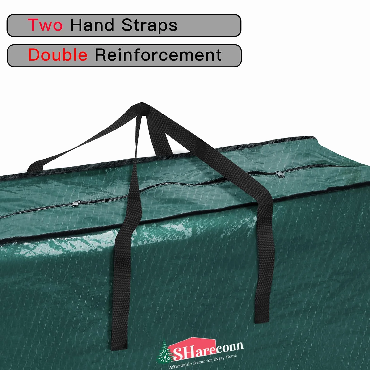 SHareconn Sac de Rangement pour Sapin de Noël 7.5 Pieds 230 cm, Durable Vert