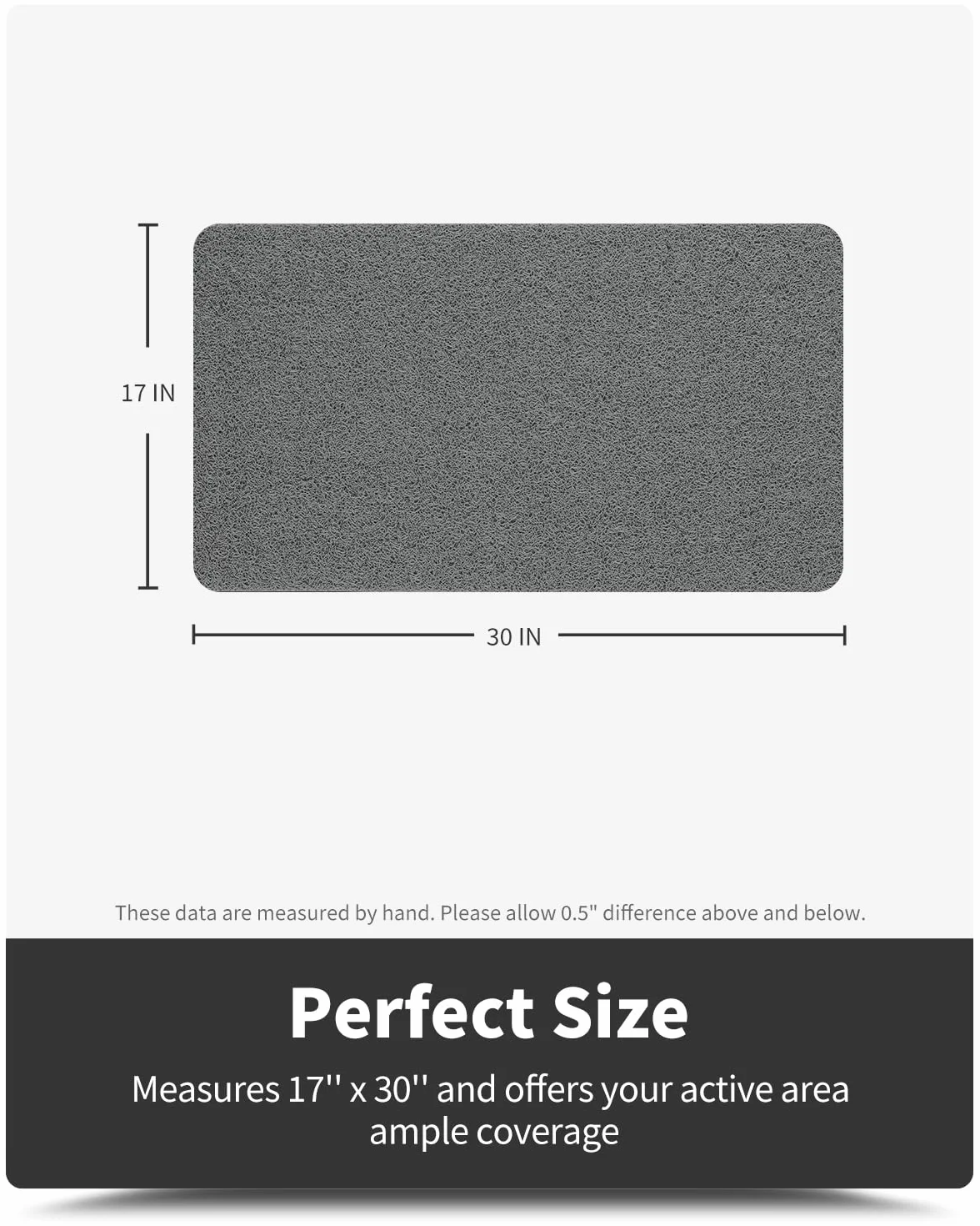 Tapis de Bain antidérapant en luffa PVC 44 x 69,8 cm pour Baignoire Zones humides séchage Rapide