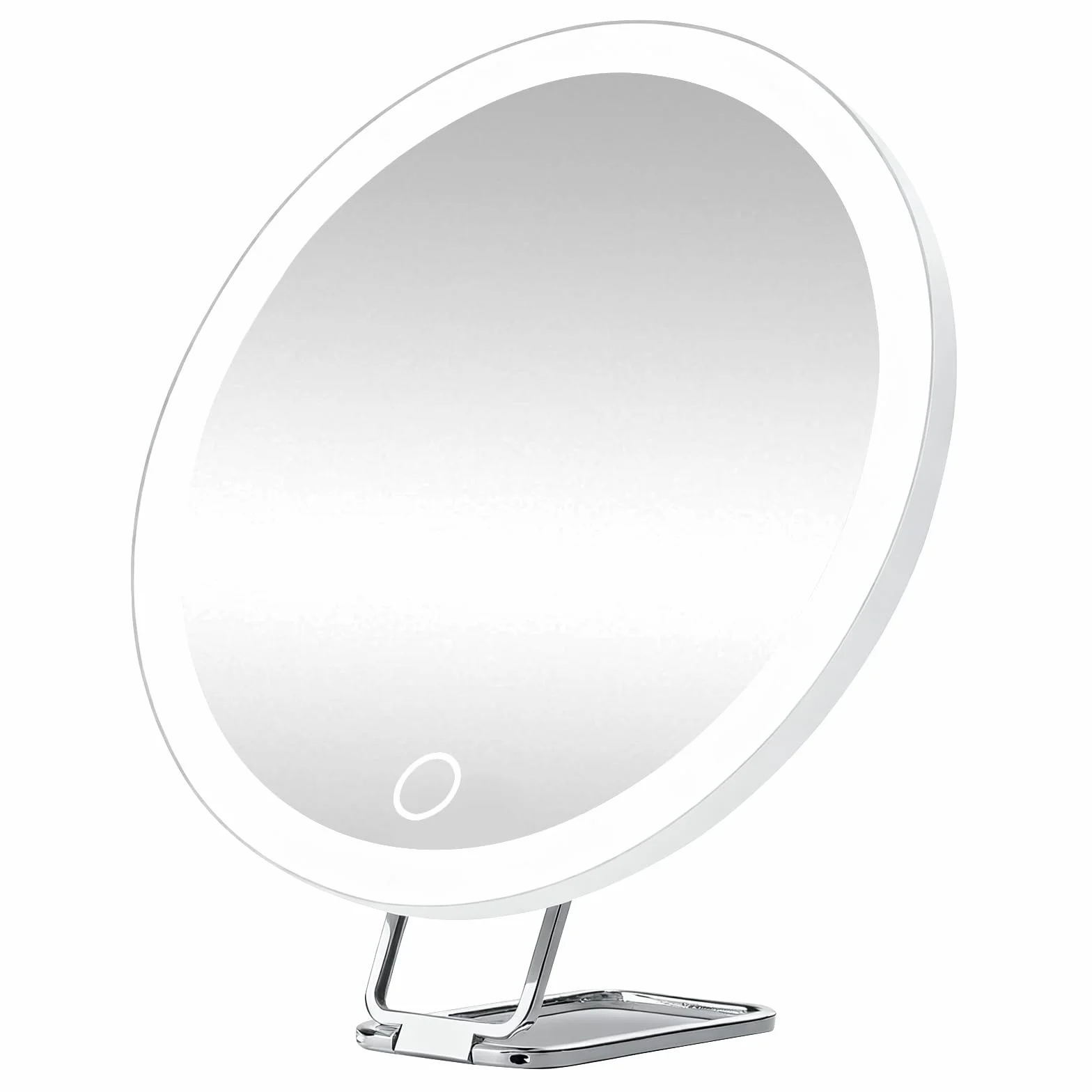 Miroir Grossissant Lumineux 40X Grand Miroir de Maquillage Tricolore Réglable Support Rotatif 360° LED Portable 3 Ventouses