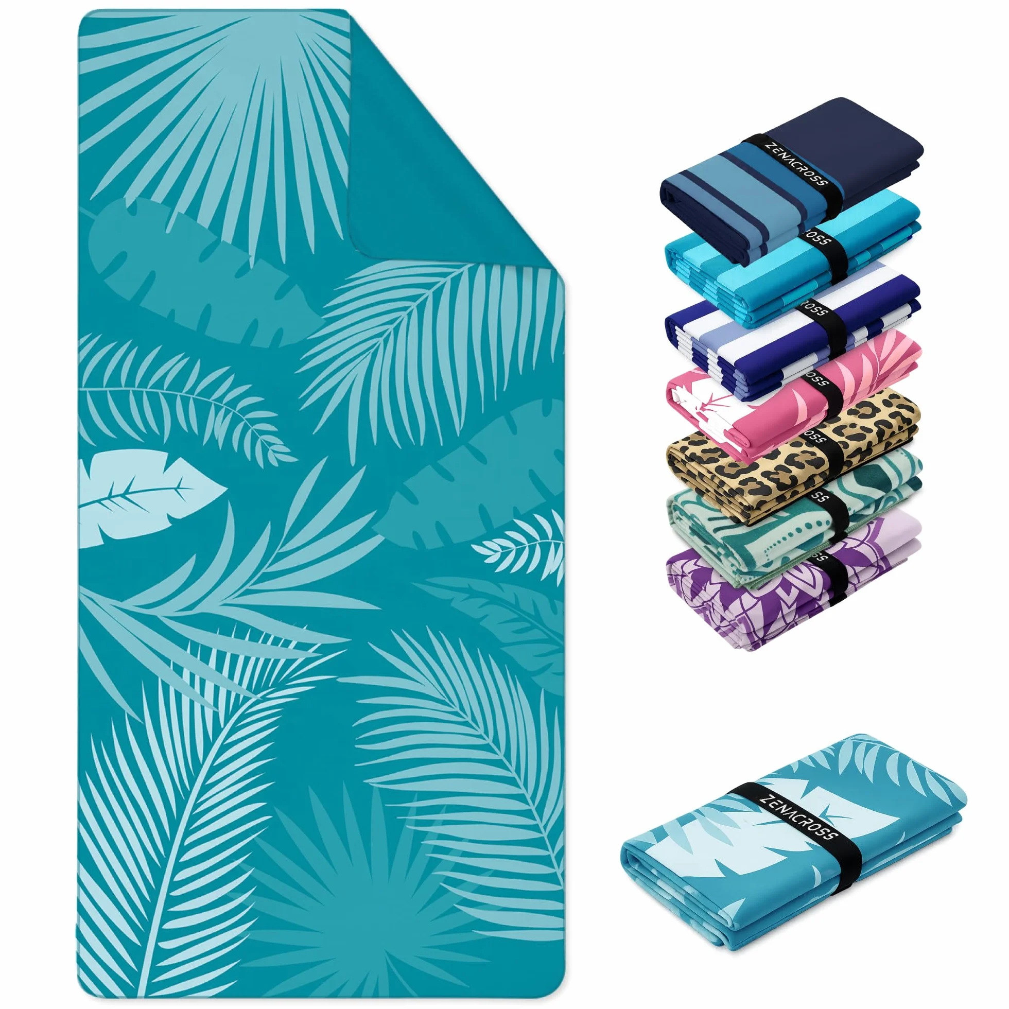 Bora Serviette de Plage 90x180 cm Microfibre Anti-Sable Séchage Rapide