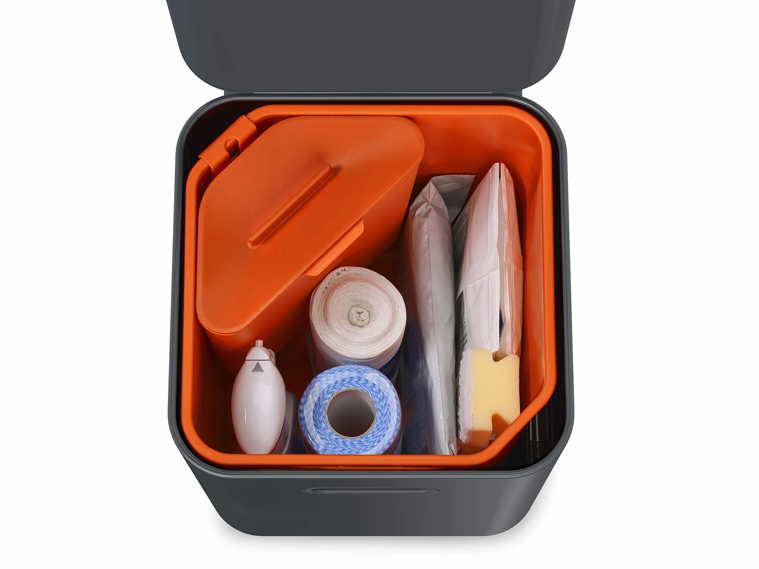 Joseph Joseph Totem Poubelle de cuisine 40L tri recyclage avec bac à compost filtre charbon actif Graphite