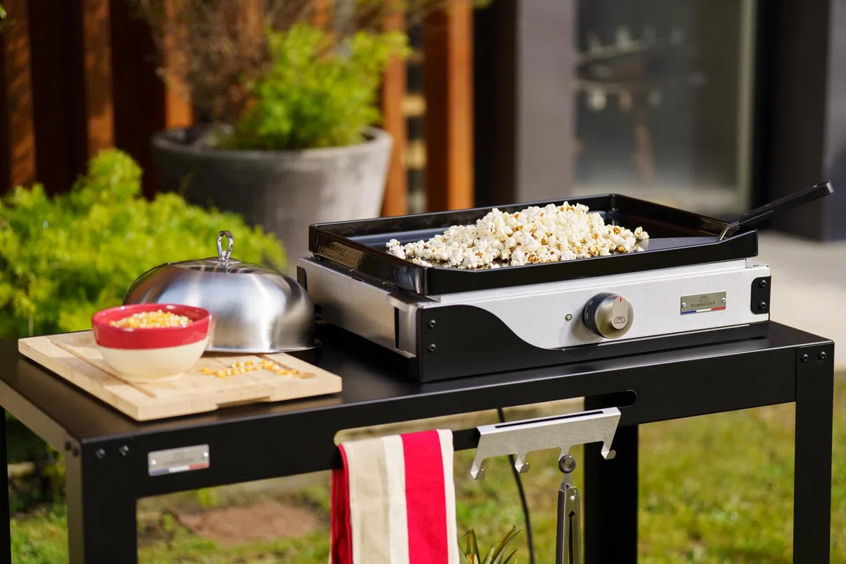 LE MARQUIER Table Desserte 110 XL Noire pour Plancha et Barbecue extérieure