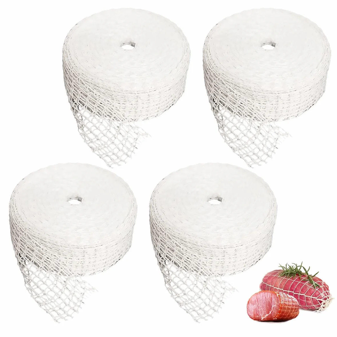 Rouleaux de filet à viande en coton 1m x 9cm, filet de cuisson élastique pour rôtir et conserver viandes