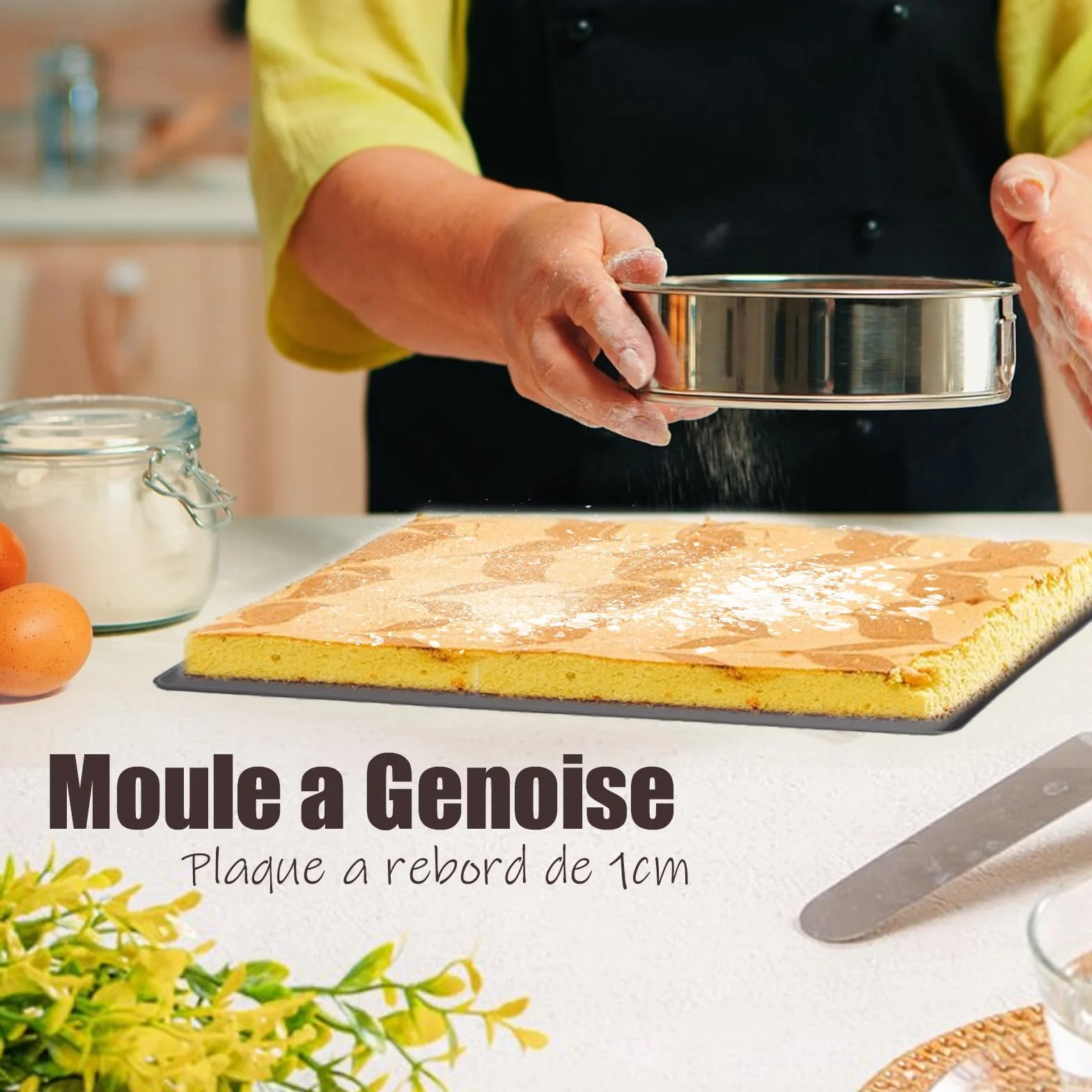 Silicone Plaque Génoises 30x40x1cm Tapis Roulade Cuisson Flexible Marron