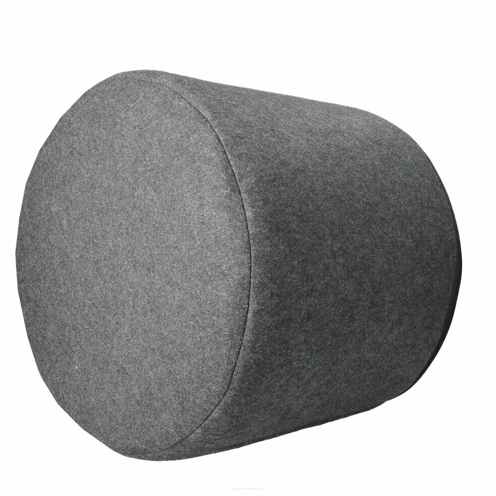 Pouf en feutre Bertoni 40 x 40 cm Rond Anthracite Housse amovible Lavable