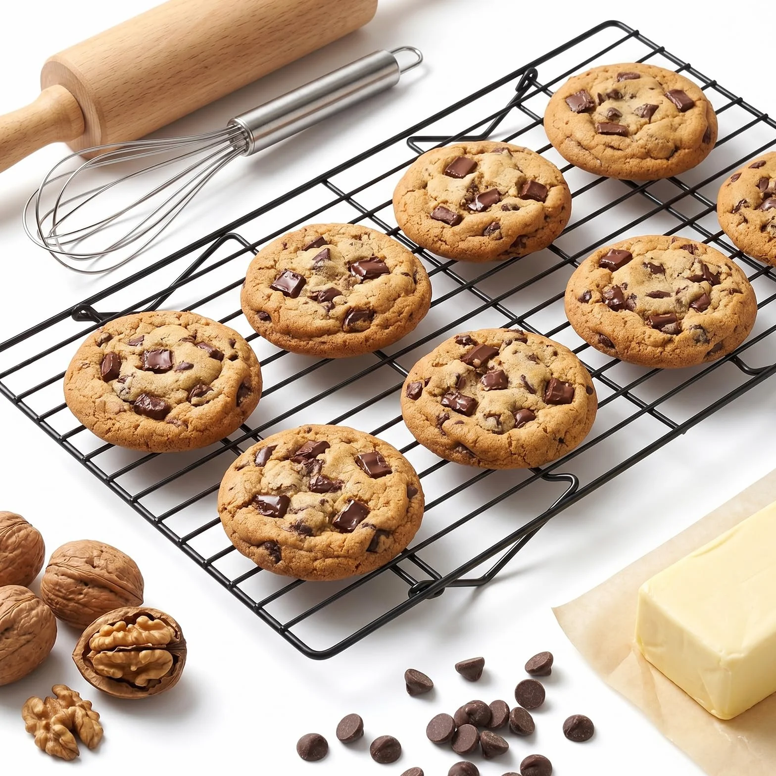 Grille de Refroidissement Pâtisserie 40×25×7,5 cm Acier au Carbone Antiadhésive Pliable Empilable