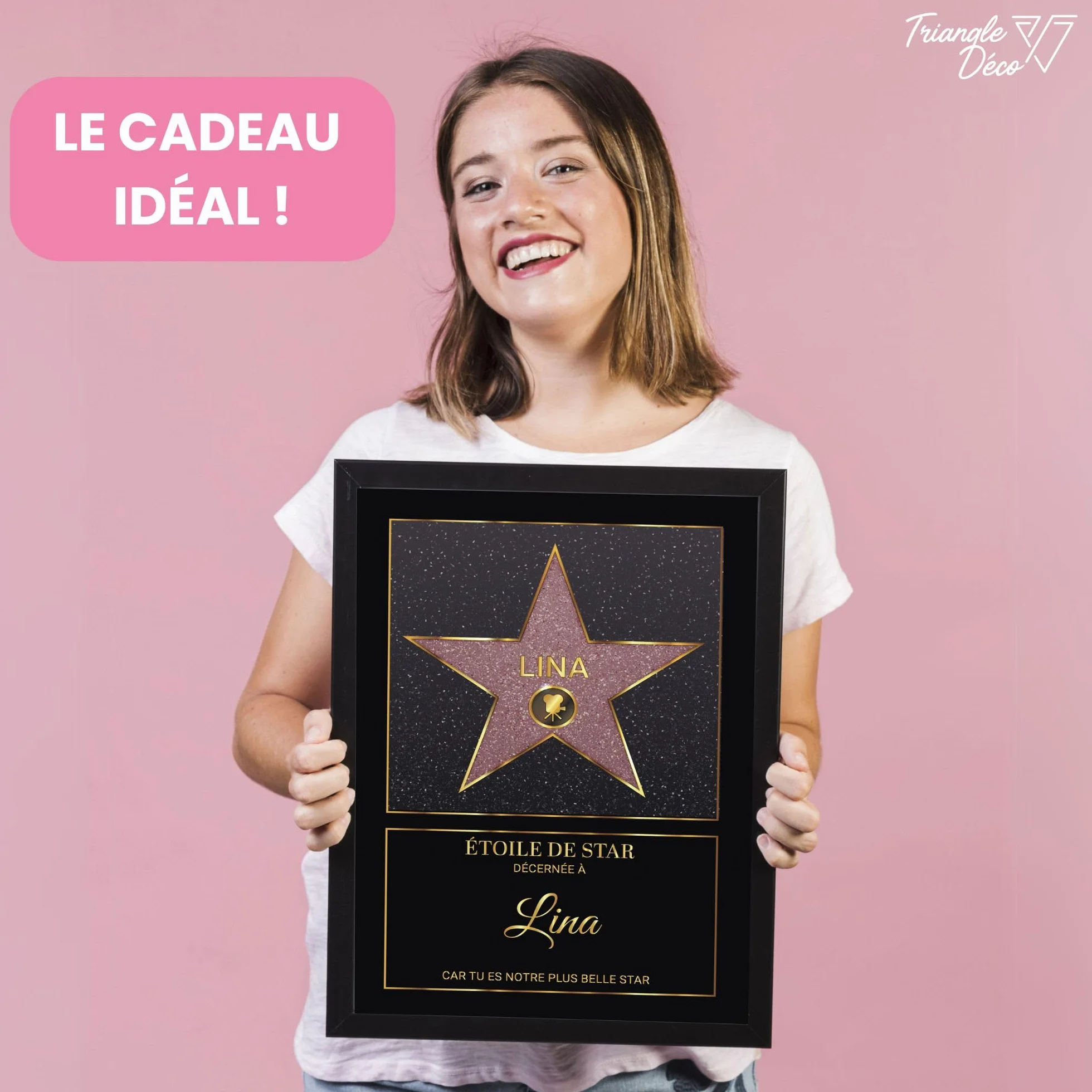 Affiche personnalisée Étoile de Star Hollywood rouge – Poster Toile Plexiglas avec ou sans Cadre
