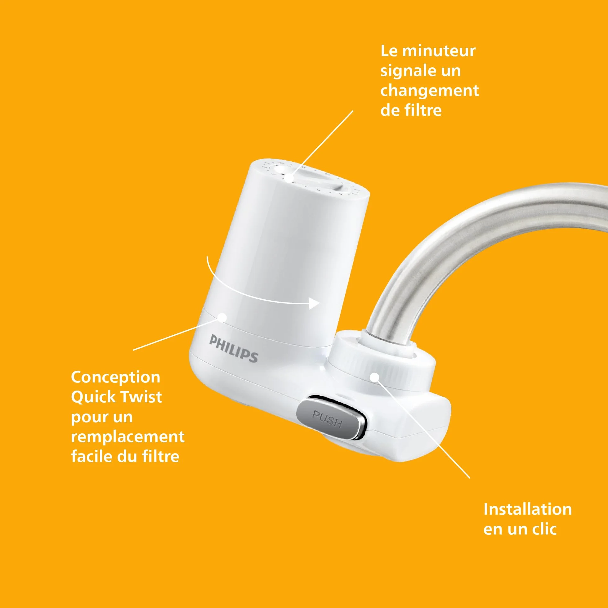 Philips AWP3703/10 Filtre à Eau sur Robinet Ontap Microfiltration 1000L