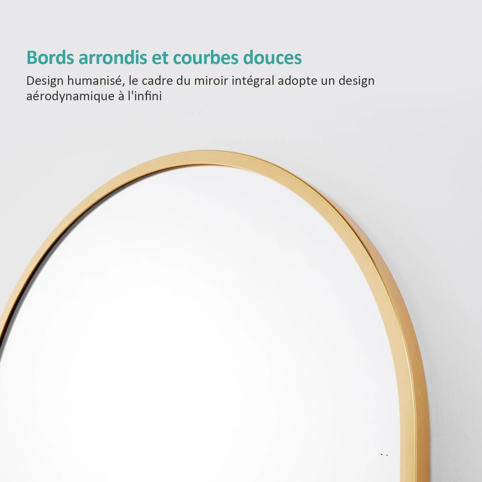 Miroir sur Pied 160 x 60 cm Cadre Aluminium Doré pour Salon Chambre
