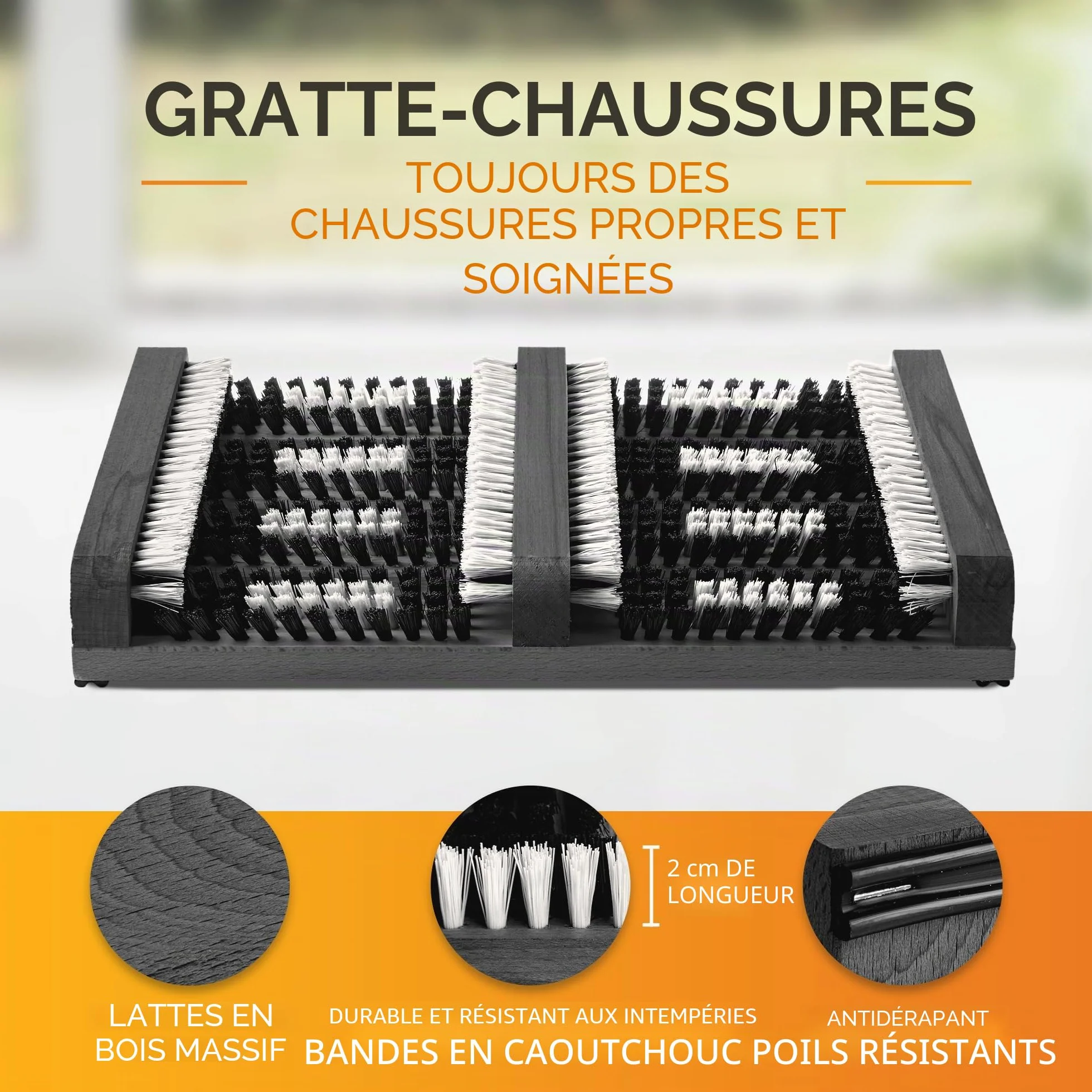 Nettoyant pour chaussures avec tapis antidérapant et brosses puissantes Gris