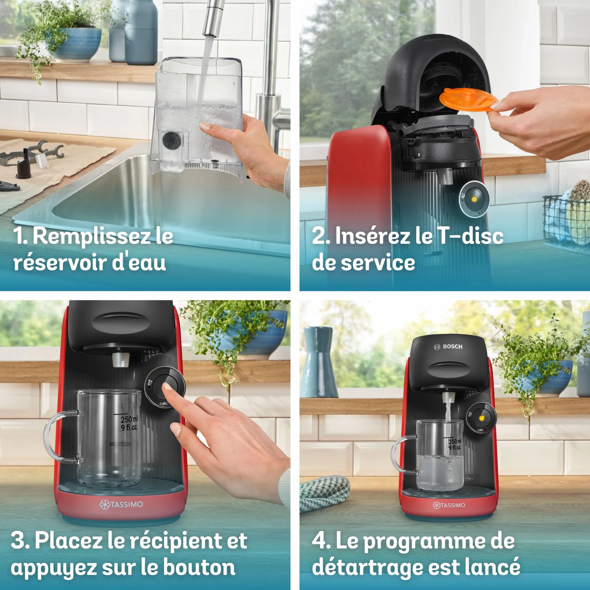 Bosch Tassimo Finesse TAS163E Machine à café multi-boissons, 70 boissons chaudes, IntensityBoost, cafétière à dosettes, rouge