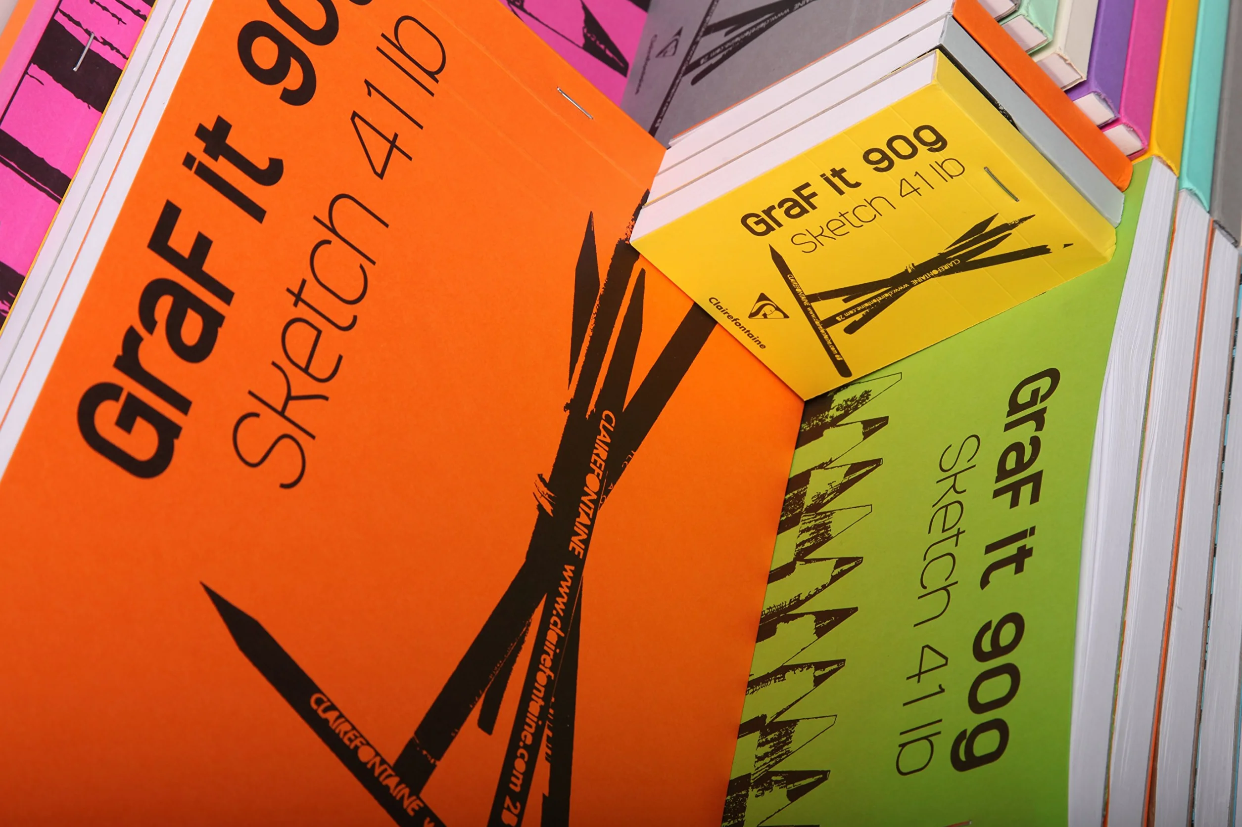 Clairefontaine Bloc Agrafé GraF'it A5 80 Feuilles Papier Dessin 90g