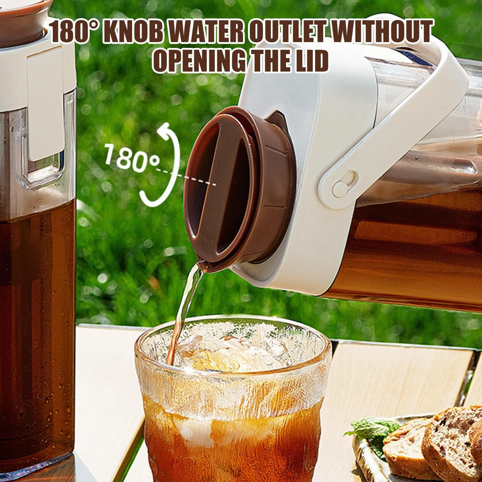 Cafetière à froid 1 L infuseur à café pot étanche 23x12,6x8,9 cm