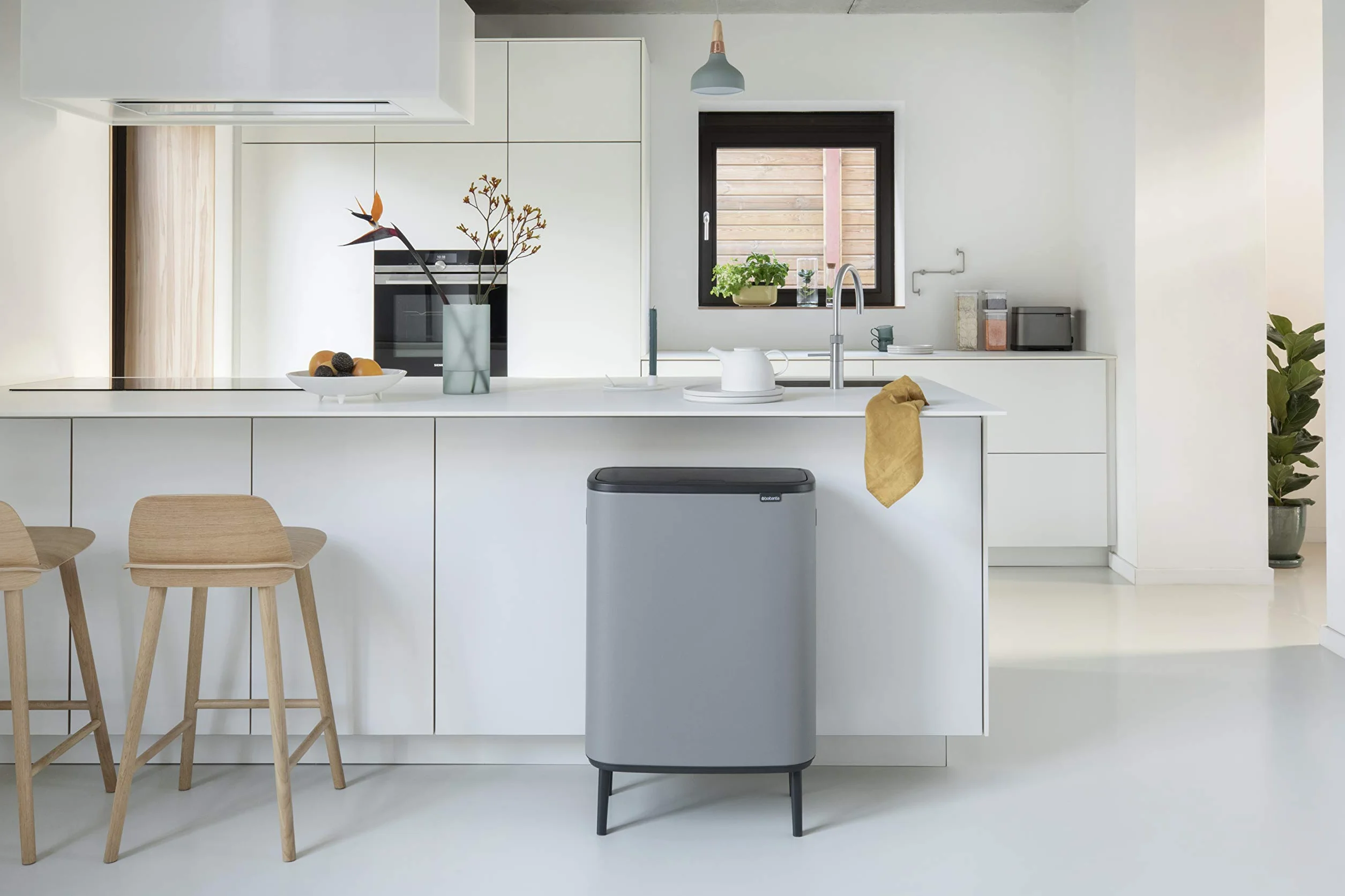 Brabantia Poubelle Bo Touch Bin Hi 2x30L Mineral Concrete Grey