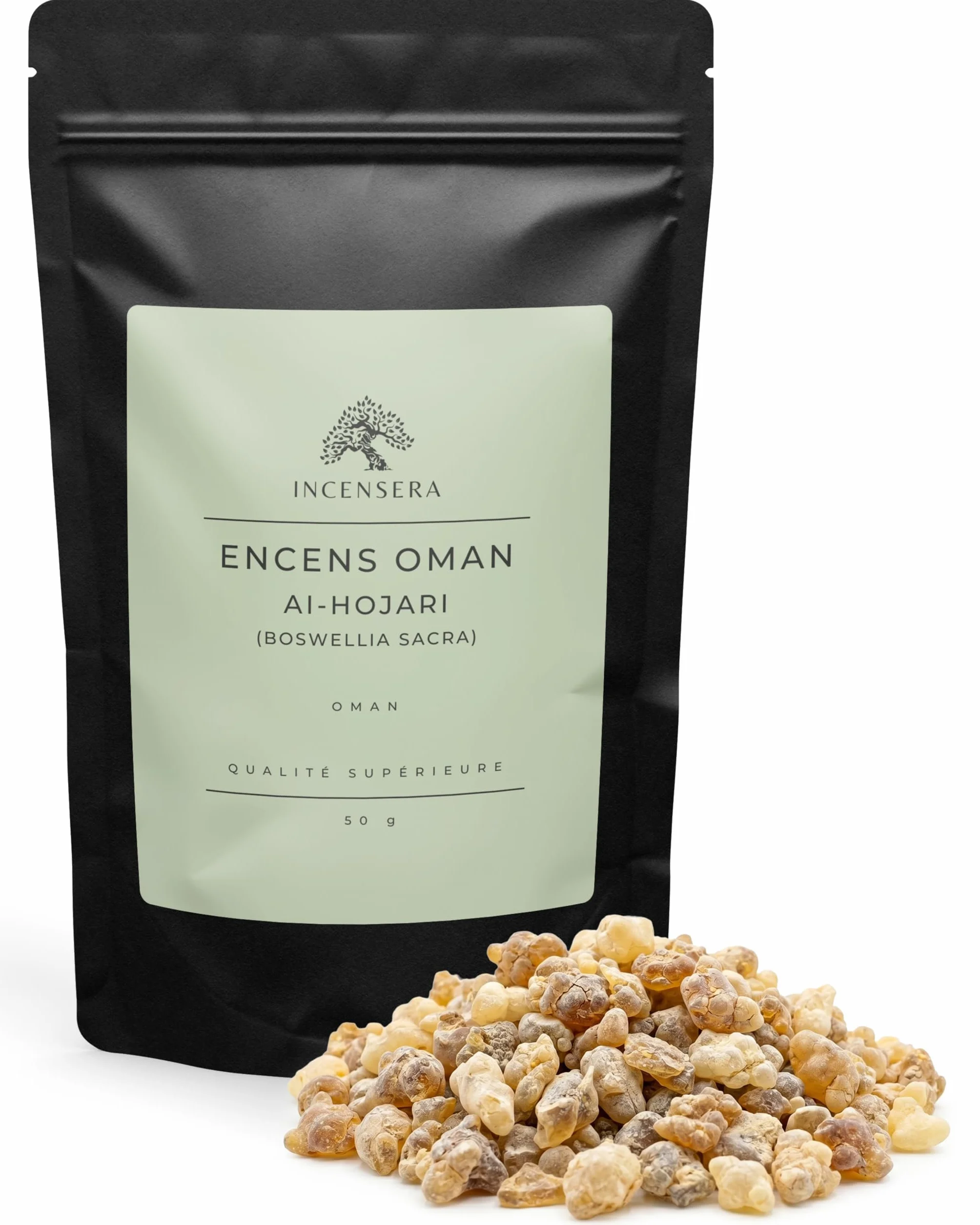 Incensera Oman 1er Choix Encens à Fumer 50 g Boswellia Sacra Frankincense Résine Caoutchouc Arabique