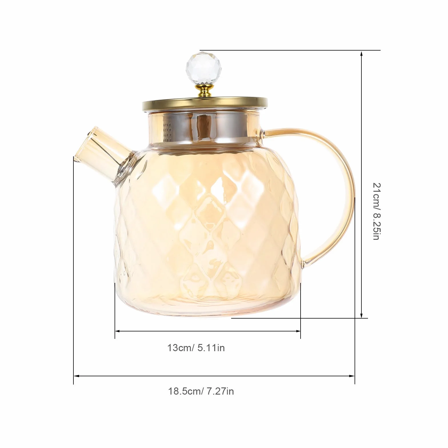 Hemobllo Pichet à Thé Glacé Verre Borosilicate avec Couvercle Grande Capacité pour Jus et Boissons