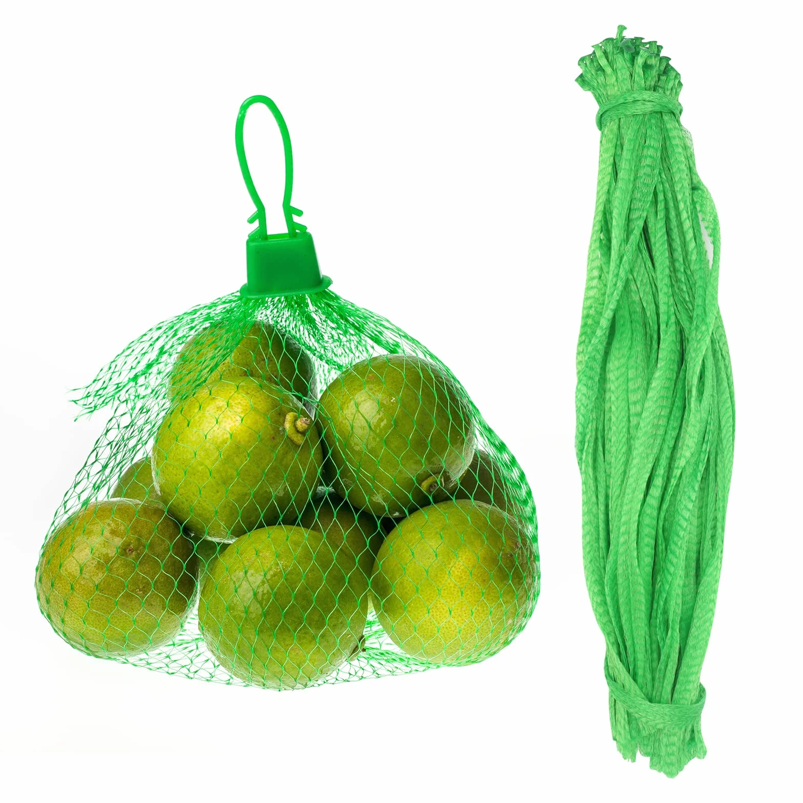 Lot de 100 sacs en filet réutilisables pour ranger les œufs, fruits et noix, vert