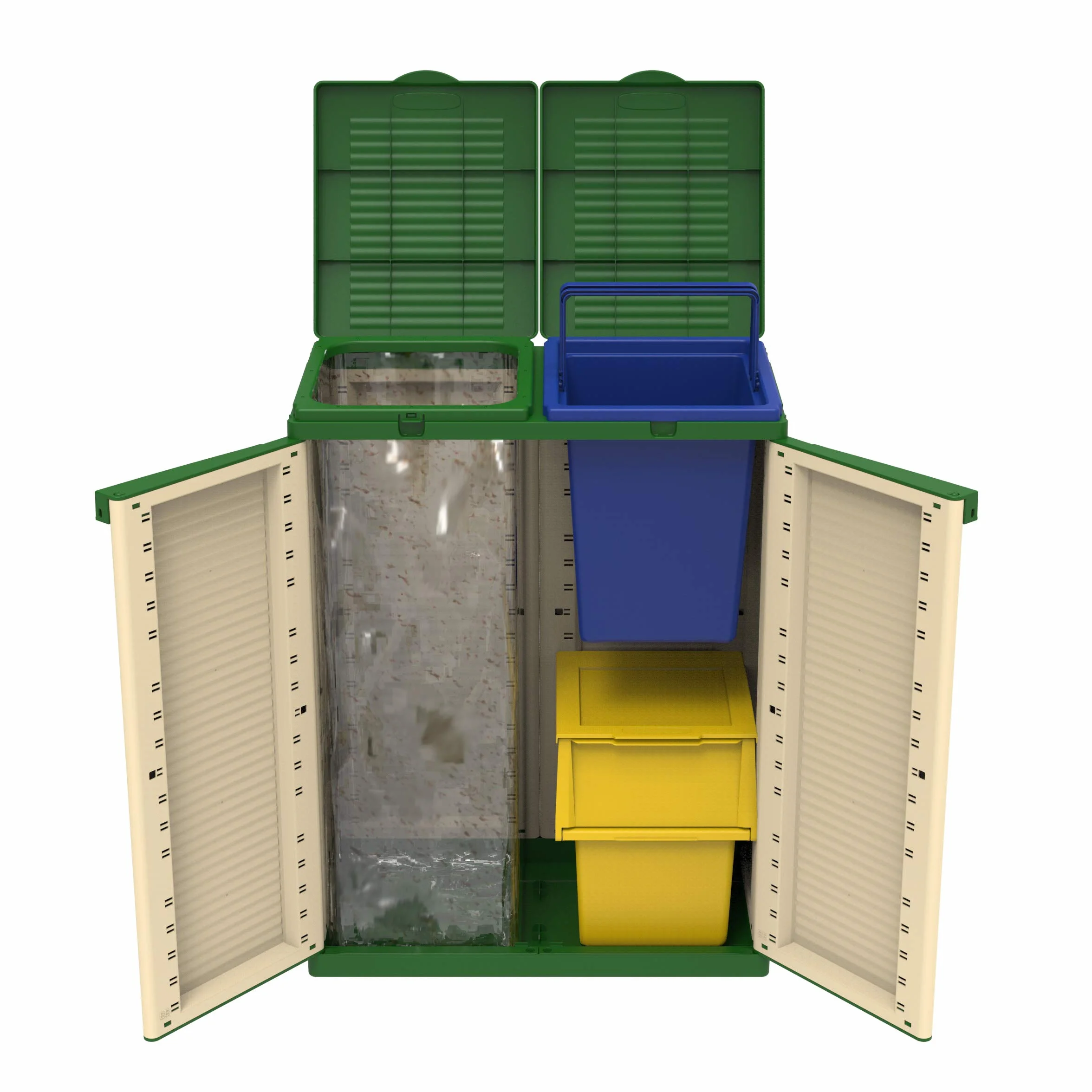 Terry Ecobin Poubelle Recyclage Tri Déchets Intérieur Extérieur Polypropylène Antichoc Jaune Bleu 25 L 30 L