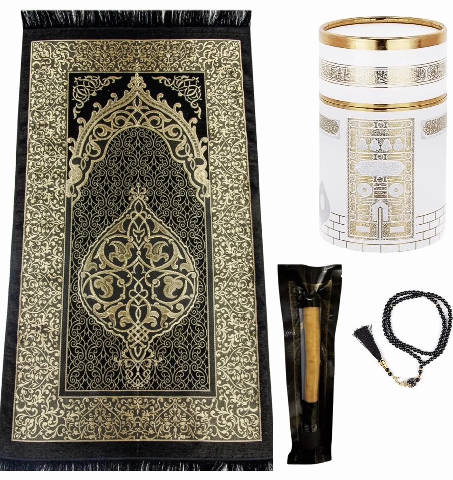 Coffret Cadeau Musulman Tapis de Prière Tasbih Miswak Islam Ramadan Aïd Hajj