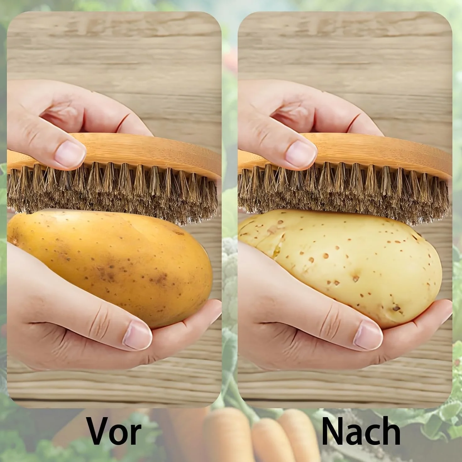 Brosse à Légumes 5 Pièces Poignée Ergonomique pour Nettoyer Légumes Fruits Ustensiles