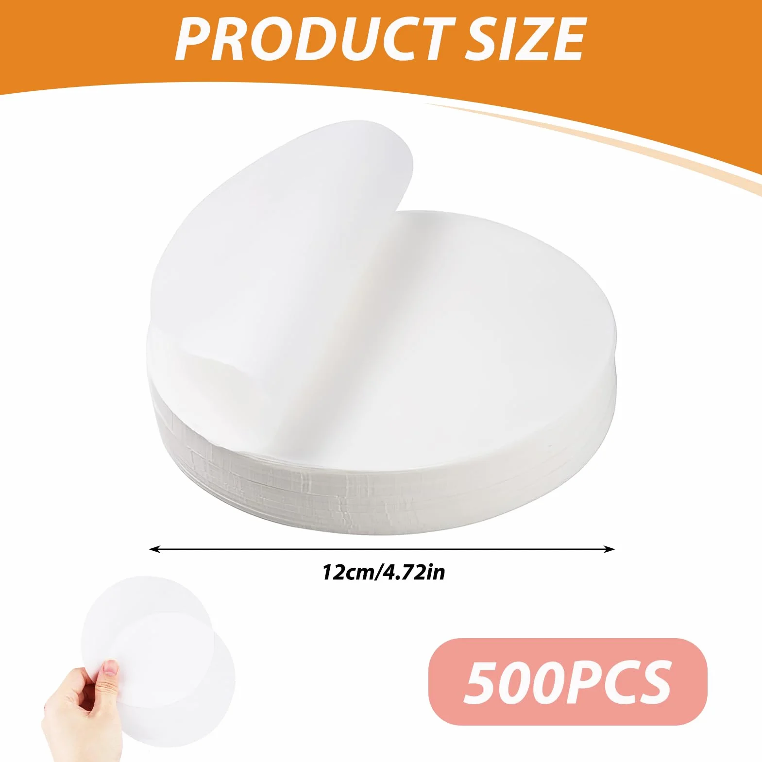 JINSIHU Papier Antiadhésif 500 Pièces 12cm Ronde Disques à Burger Papier Parchemin pour Steaks Hachés Burgers Gâteaux Barbecue