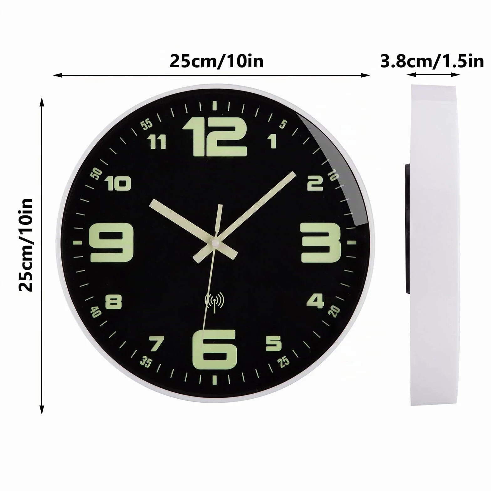 ACCSHINE Horloge Murale Numérique Silencieuse 25 cm Design Moderne