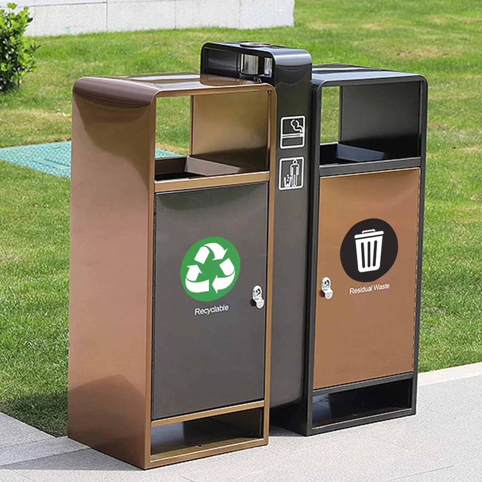 Autocollant de Recyclage HERCHR, Pack de 18 Autocollants Vinyle pour Poubelle Intérieur Extérieur