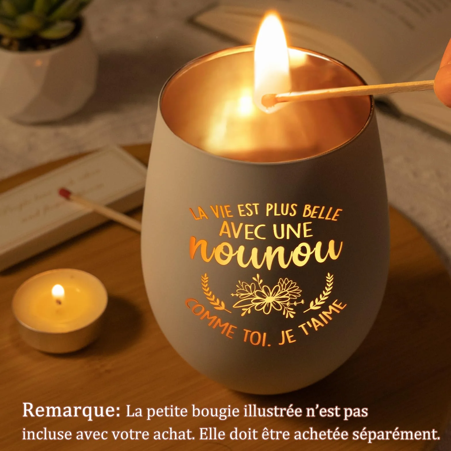 Bougeoir Nounou Personnalisé Cadeau Original pour Femme Fin de Contrat Merci Noël Anniversaire