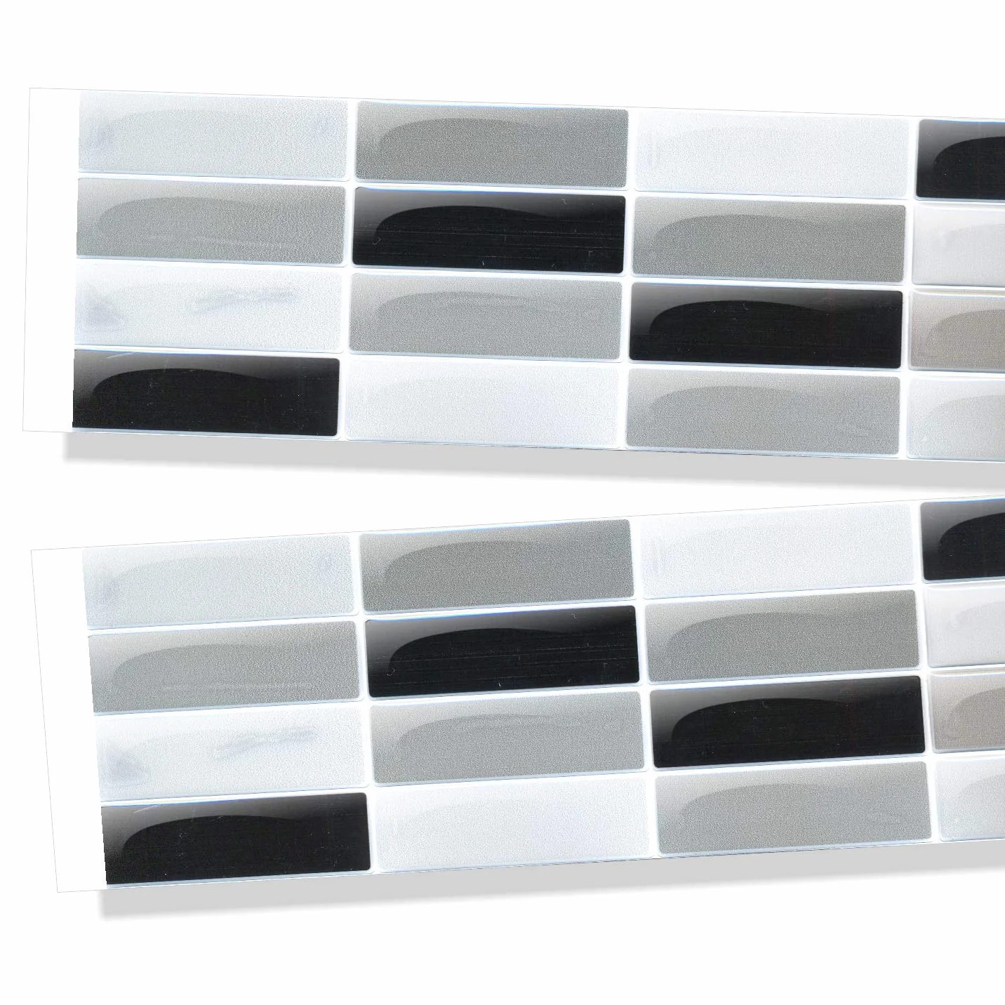 Frise adhésive grise cuisine 8 cm relief mosaïque 3D